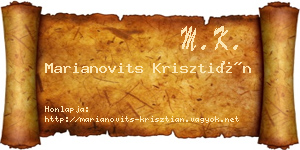 Marianovits Krisztián névjegykártya